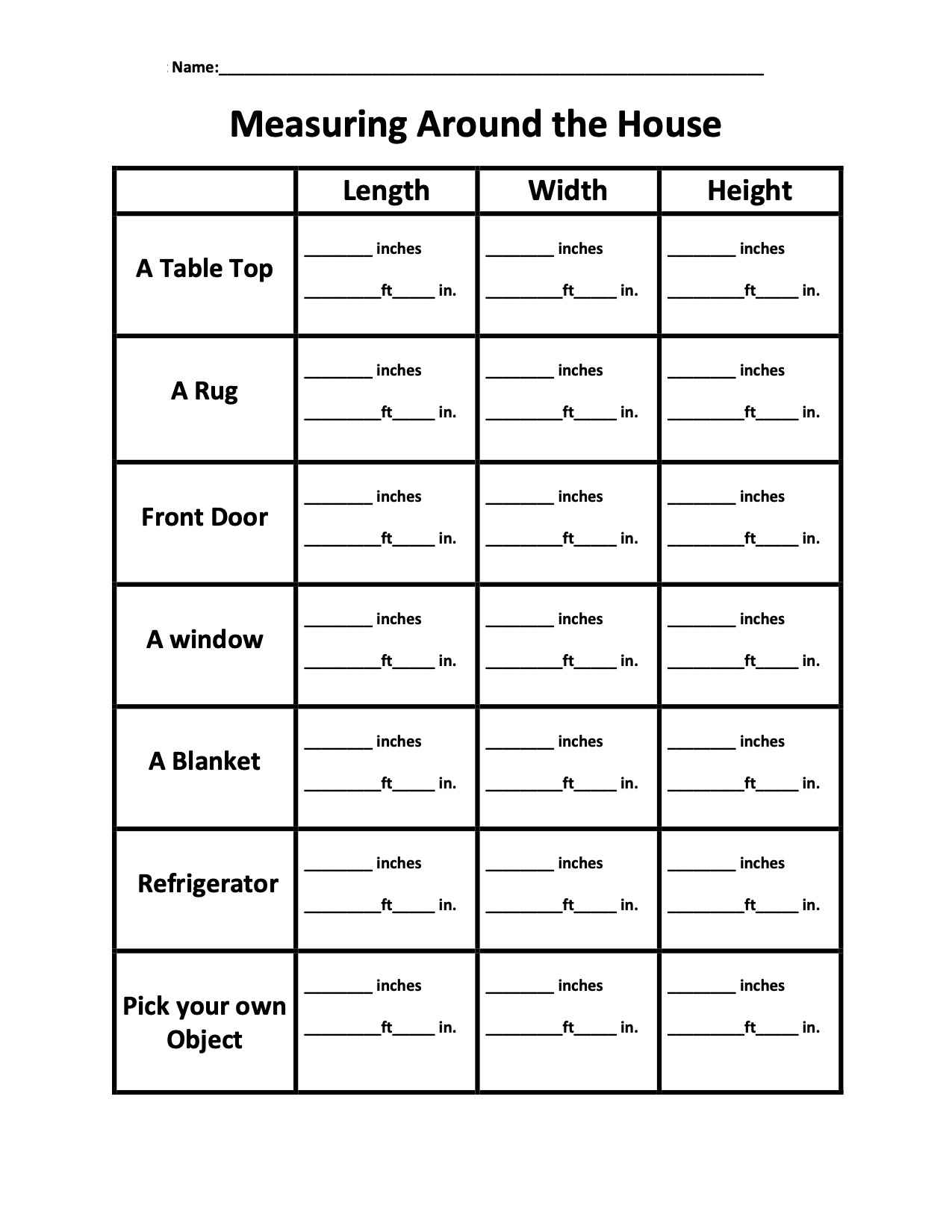
Ruler and Measure Random Items Around the House